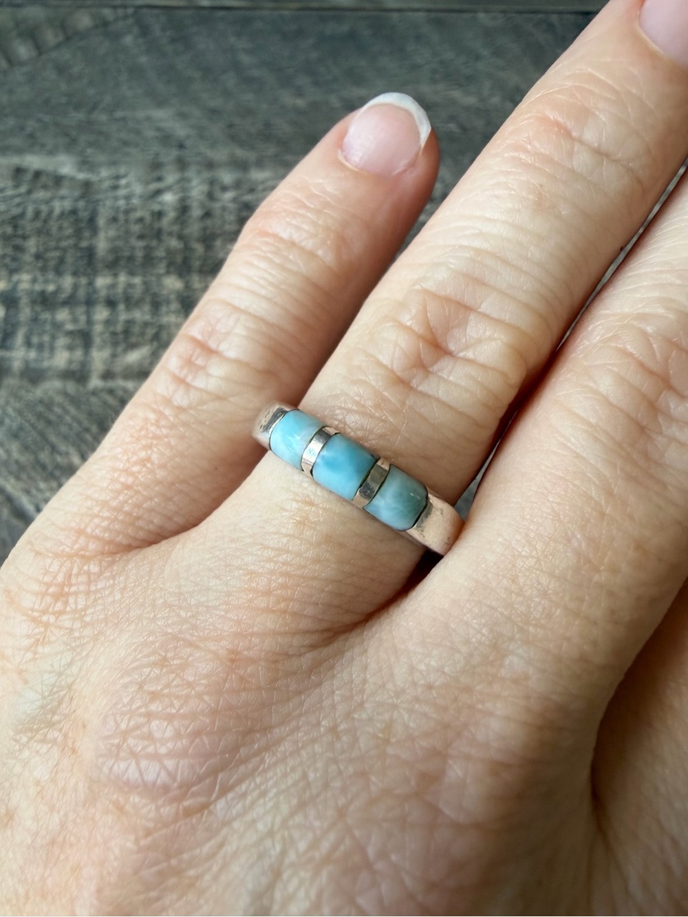 Larimar & Sterling Silver Ring